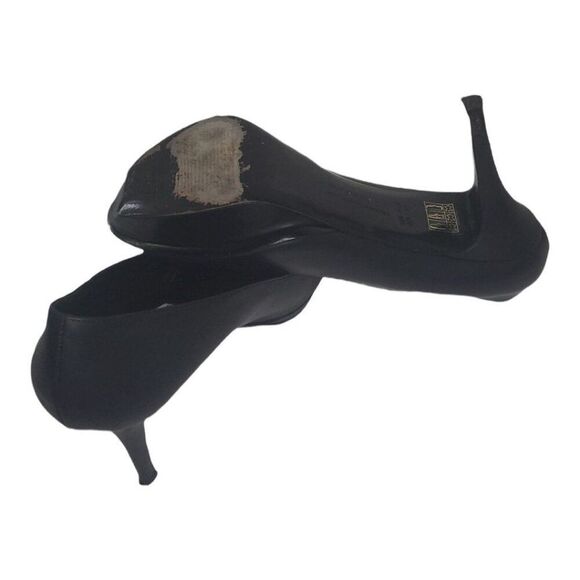 Vera Wang Pumps Women Sz 9.5 M Lavender Leather Stiletto Black Workwear - Picture 6 of 9